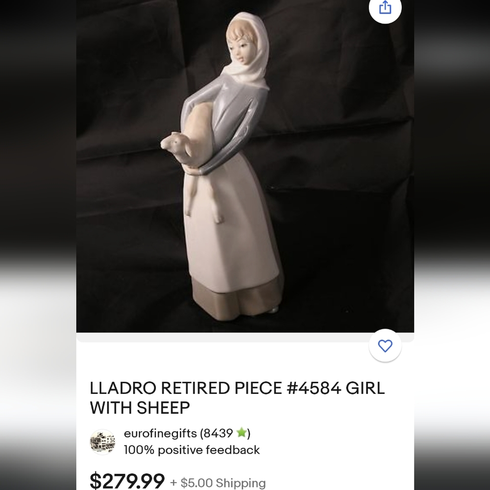 Lladro figurine "girl with lamb"